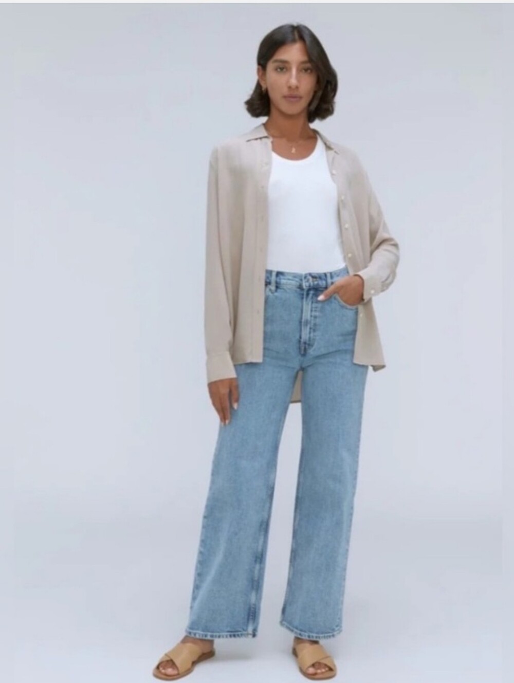 Everlane TALL The Way-High Jean Straight Relaxed Organic Stretch Cotton Jeans 30